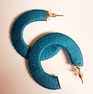 Thread Wrapped Hoop Earrings NWT